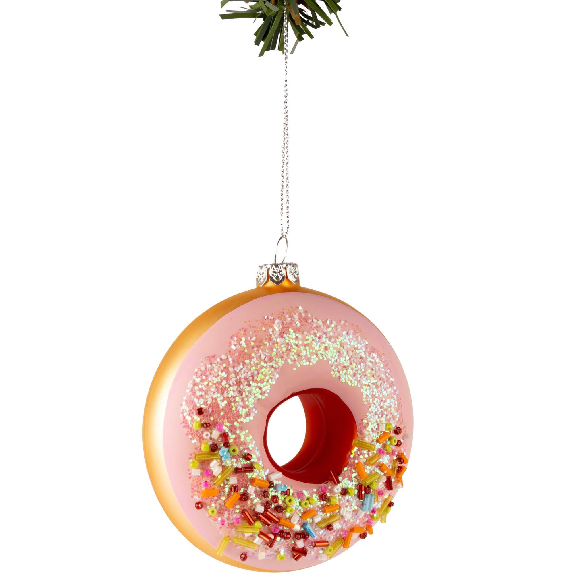 WEIHNACHTSKUGEL Donut Rosa 10 cm - Pink, Glas (4/10/1cm)