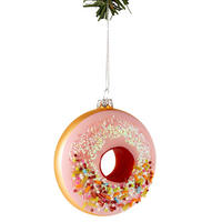 WEIHNACHTSKUGEL Donut Rosa 10 cm - Pink, Glas (4/10/1cm)