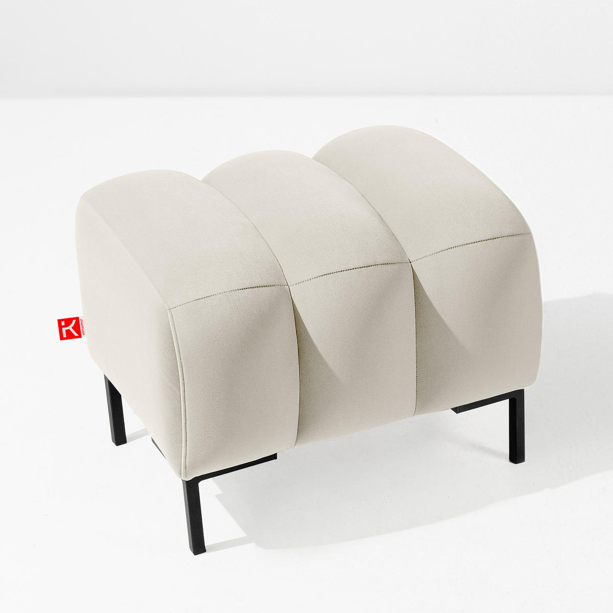 SITZHOCKER Polsterhocker PECCO, Veloursstoff - Blau/Schwarz, Holz/Textil (60/50/50cm) - KONSIMO®