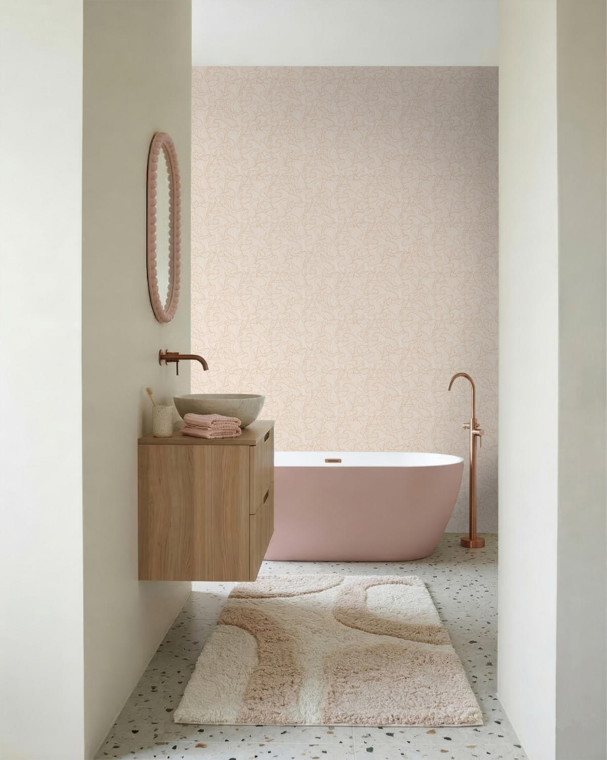 TAPETE Koralle 50 x 900 cm - Terracotta, Papier (50/900cm) - ESTAhome