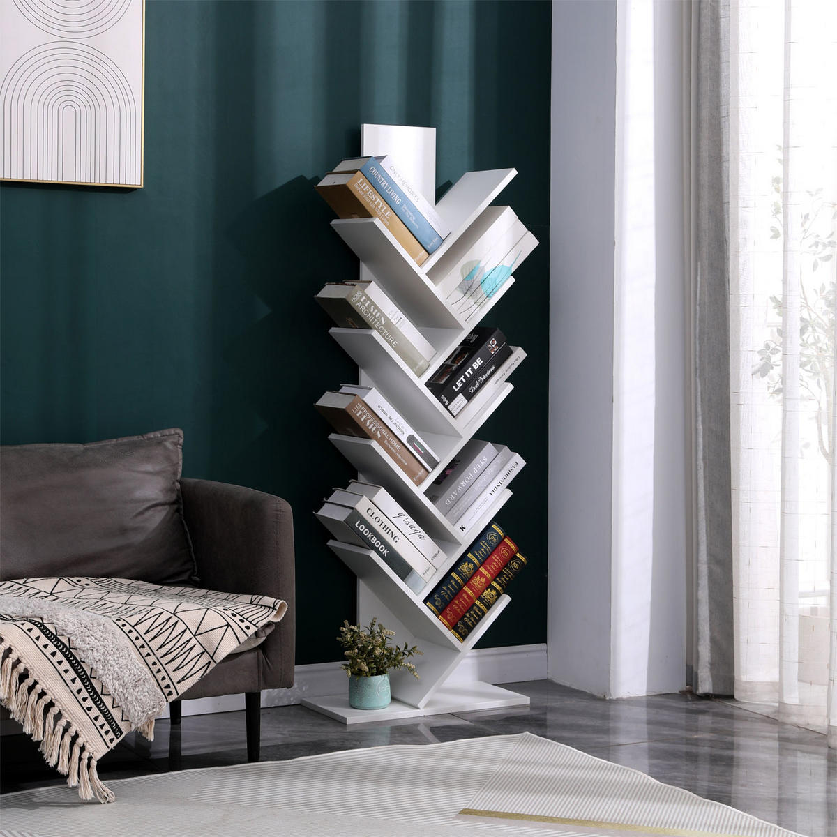 BÜCHERREGAL Simone Weiß - Weiß, Holzwerkstoff (25/141/50cm) - Happy Garden