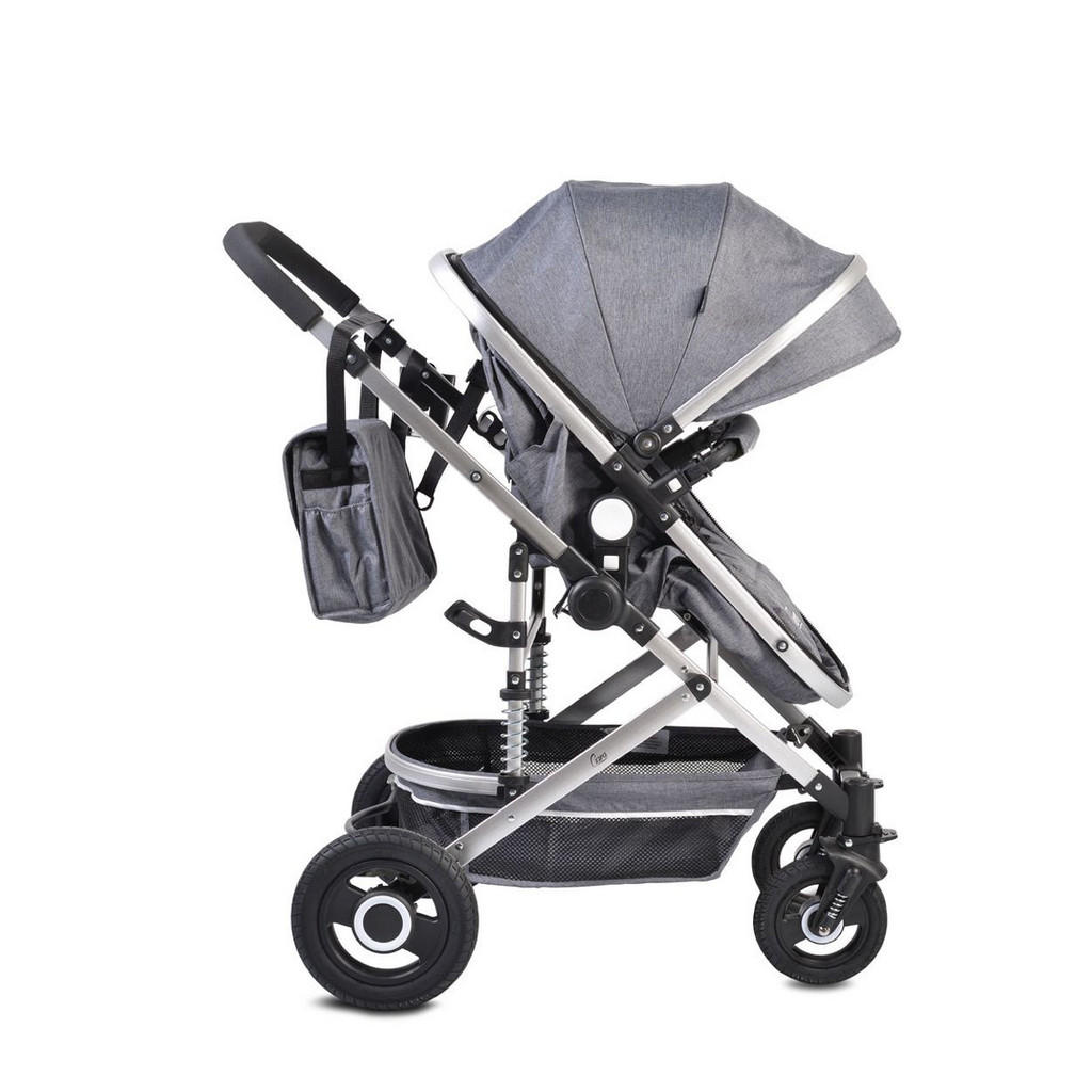 Thumbnail - Moni Kinderwagen, Grau, Metall, 63x103x94 cm, kinder, unisex, Baby on Tour, Kinderwagen & Buggys, Kombikinderwagen