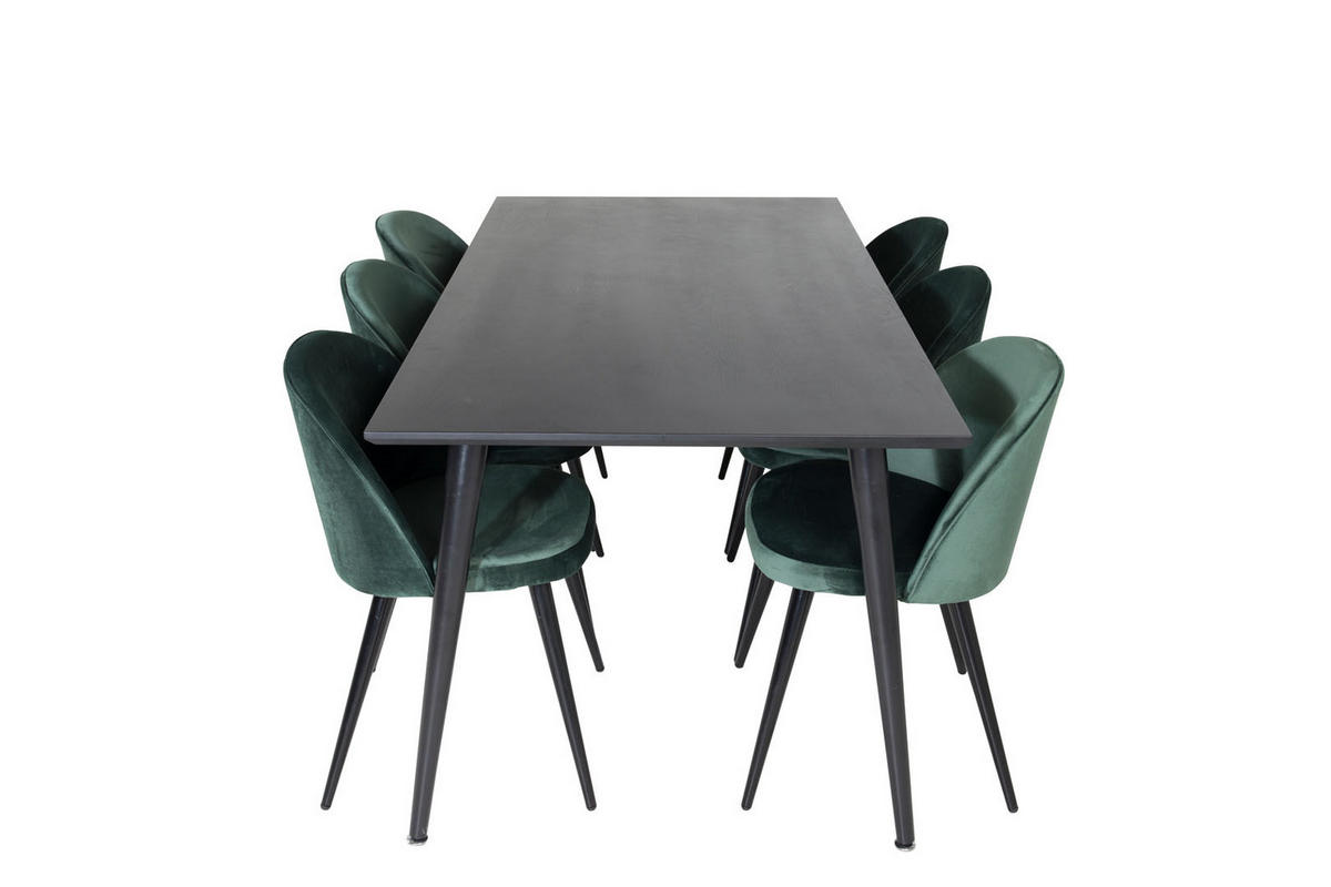 TISCHGRUPPE Grün - Grau, Holzwerkstoff (90/75/180cm) - ebuy24
