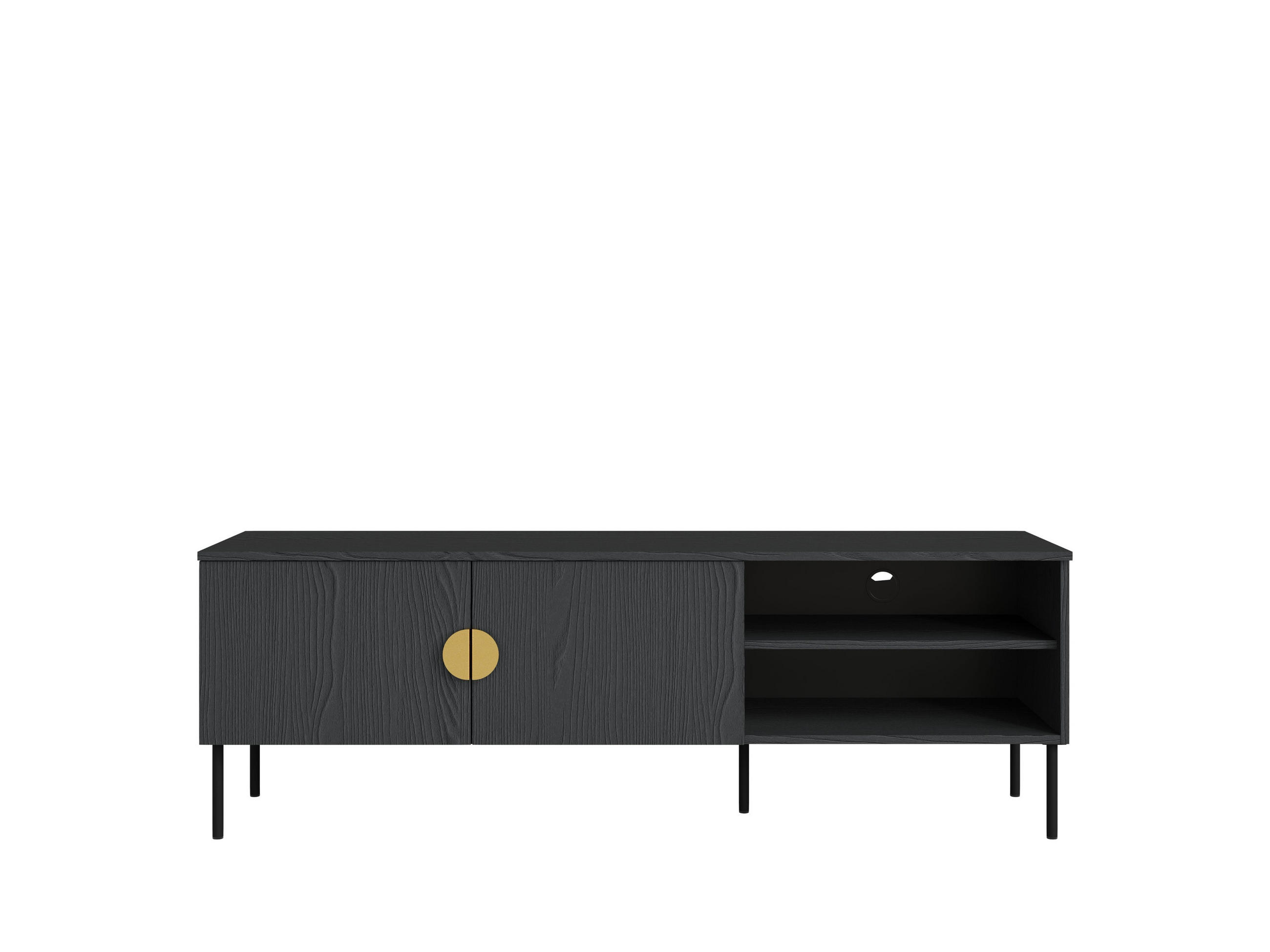 TV-SCHRANK Graphitschwarz 160/54/40 - Graphitfarben, Holzwerkstoff (160/54/40cm) - RAUMHIRSCH FURNITURE