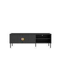 TV-SCHRANK Graphitschwarz 160/54/40 - Graphitfarben, Holzwerkstoff (160/54/40cm) - RAUMHIRSCH FURNITURE