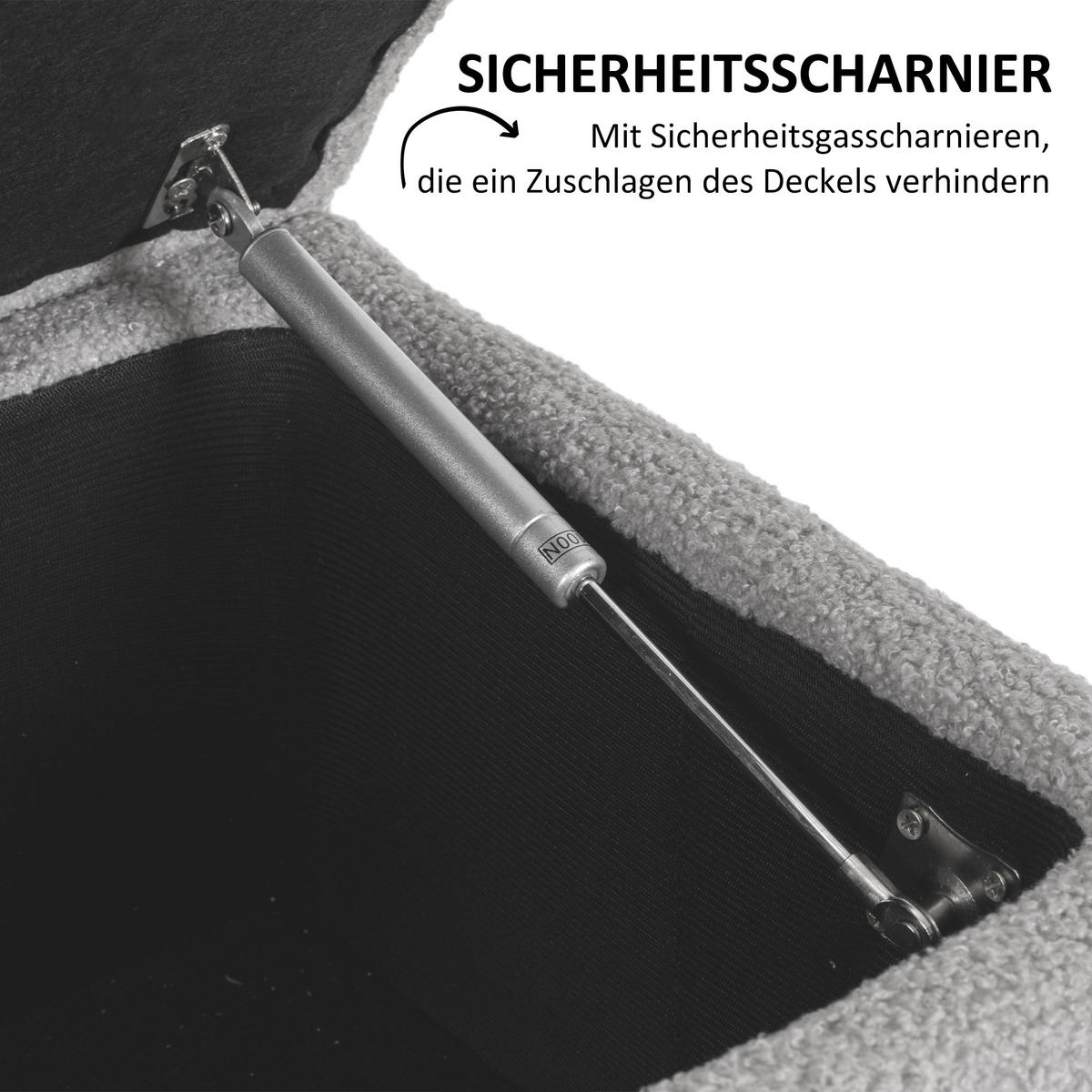 SITZBANK, Bettbank, Polsterbank, Grau - Grau, Kunststoff (38/45/95cm) - HOMCOM