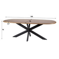 ESSTISCH Cliff Beige 95/180/76 cm - Braun, Holz (95/180/76cm) - Hoyz Collection