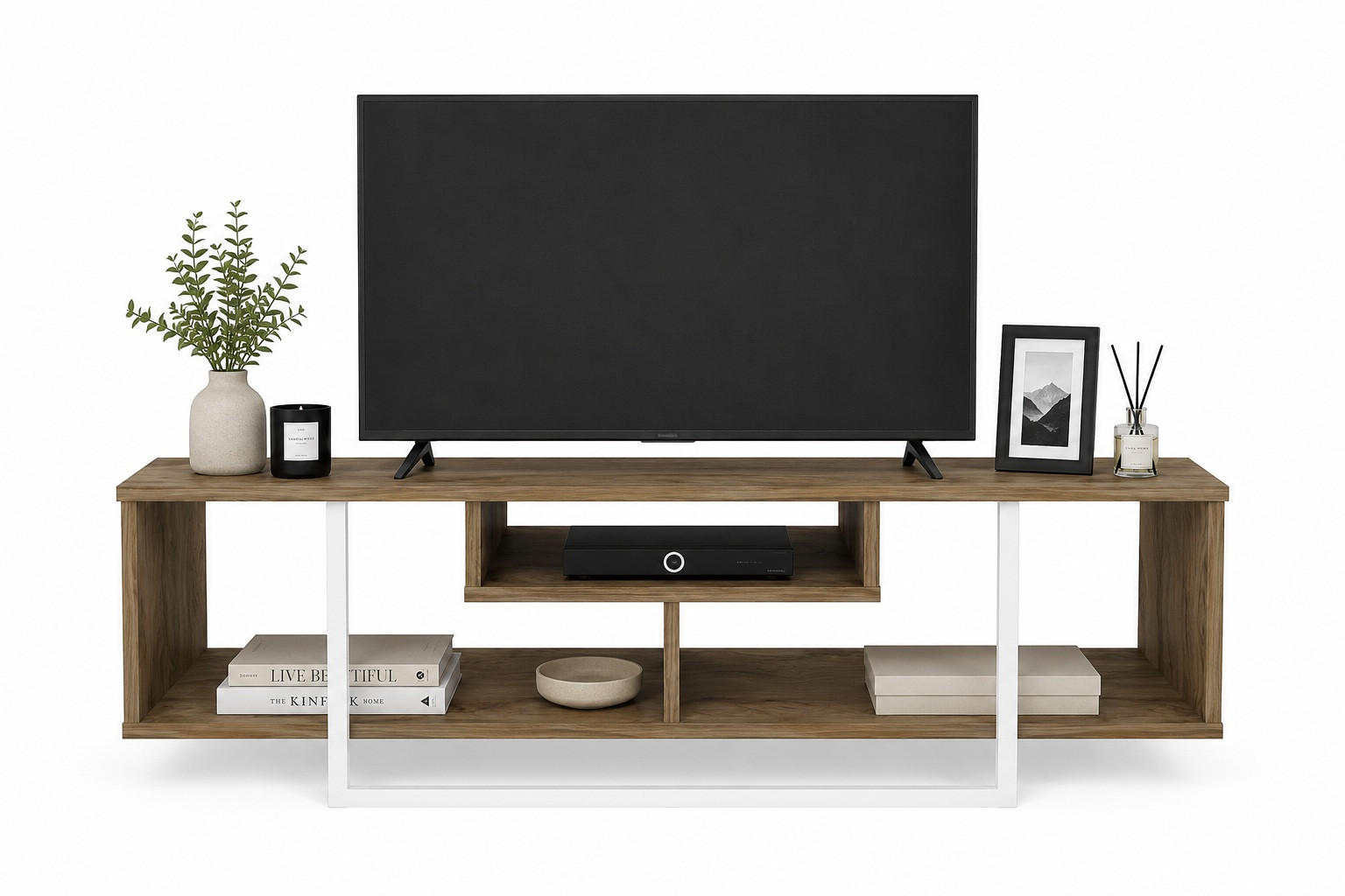 Decorotika Tv-Element Eiche, Weiß 119.4x40x35.2 cm