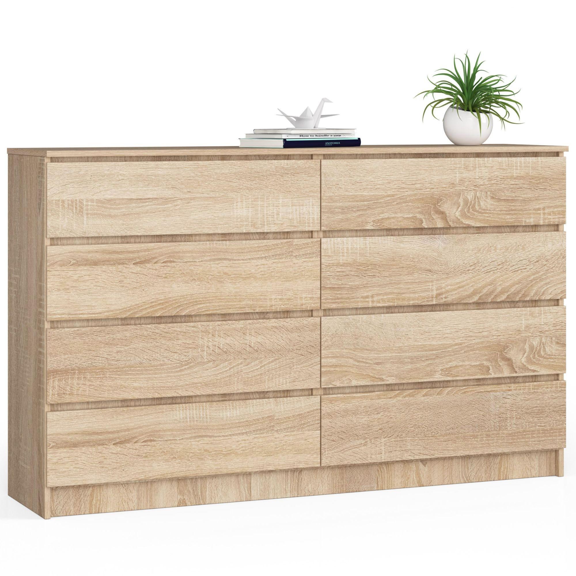 KOMMODE Sonoma Eiche 160x40x99 cm - Sonoma Eiche, Holzwerkstoff (160/99/40cm) - Akord