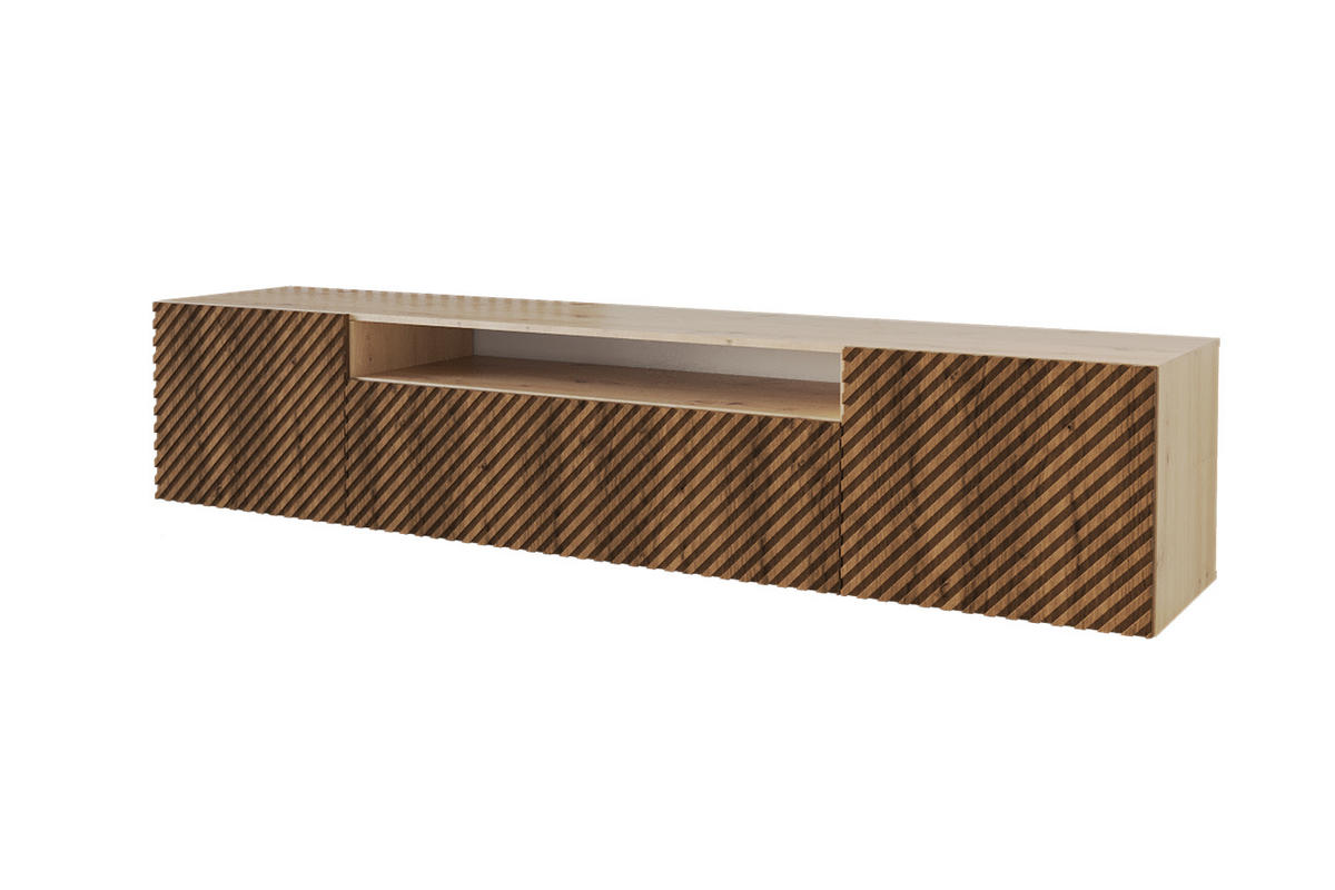 LOWBOARD ZENO-W 200x40x41 cm - Artisan / Katania - Eiche Wotan, Holzwerkstoff (200/40/41cm) - ALTDECOR