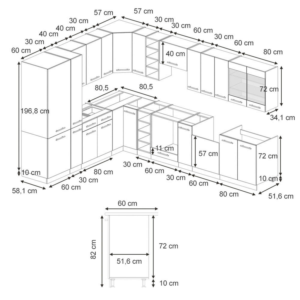 Dunkelgrau/Anthrazit, Holzwerkstoff (347/81.6/60cm) - Vicco