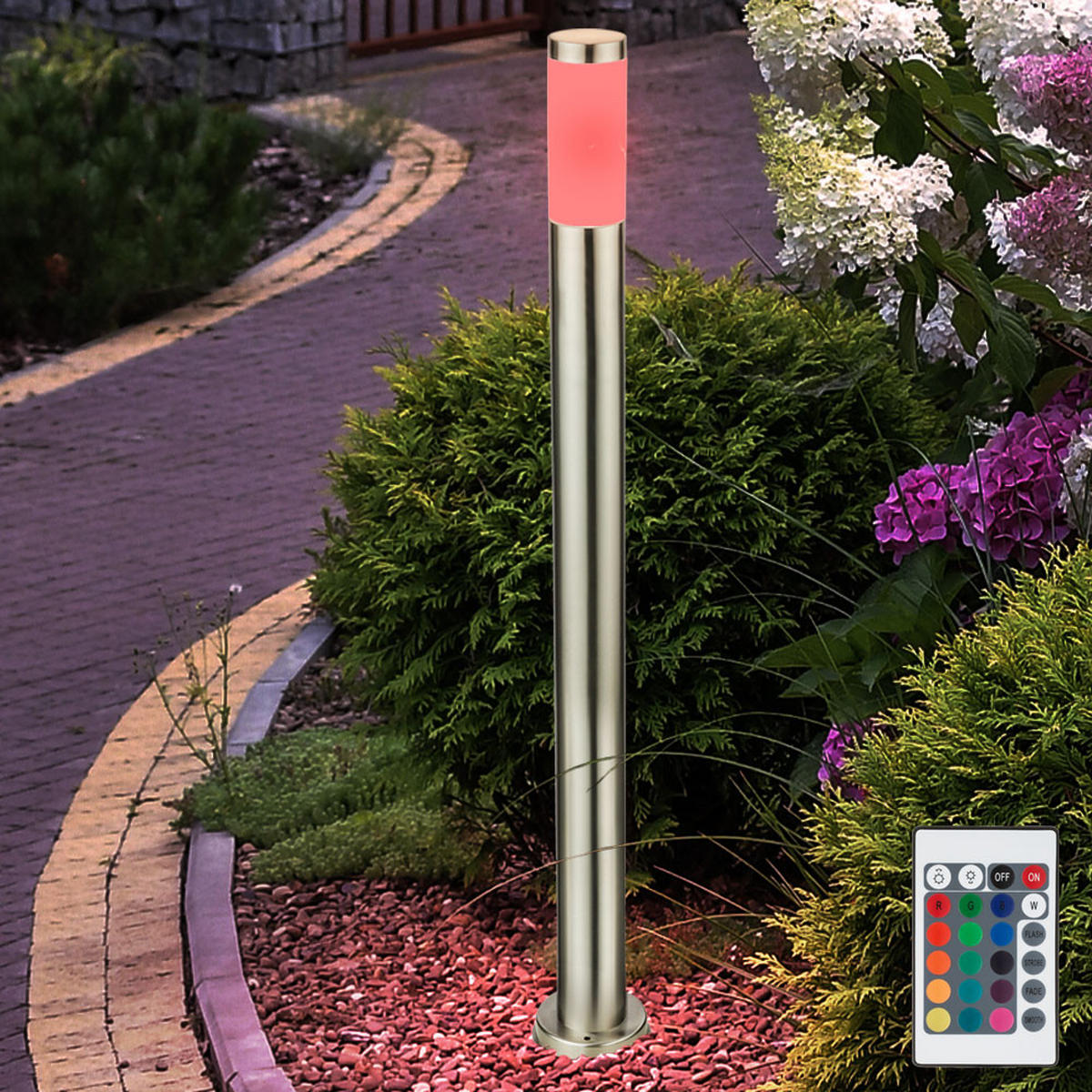 LED WEGELEUCHTE Edelstahl Silber - Silberfarben, Kunststoff/Metall (13/110/13cm)