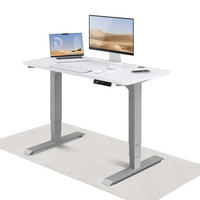 SCHREIBTISCH Elektrisch Höhenverstellbarer HomePro 120x60cm Grau/Weiß mit Memory-Funktion, Anti-Kollisions Technologie - Weiß/Grau, Holzwerkstoff (60/120/62cm) - Desktronic