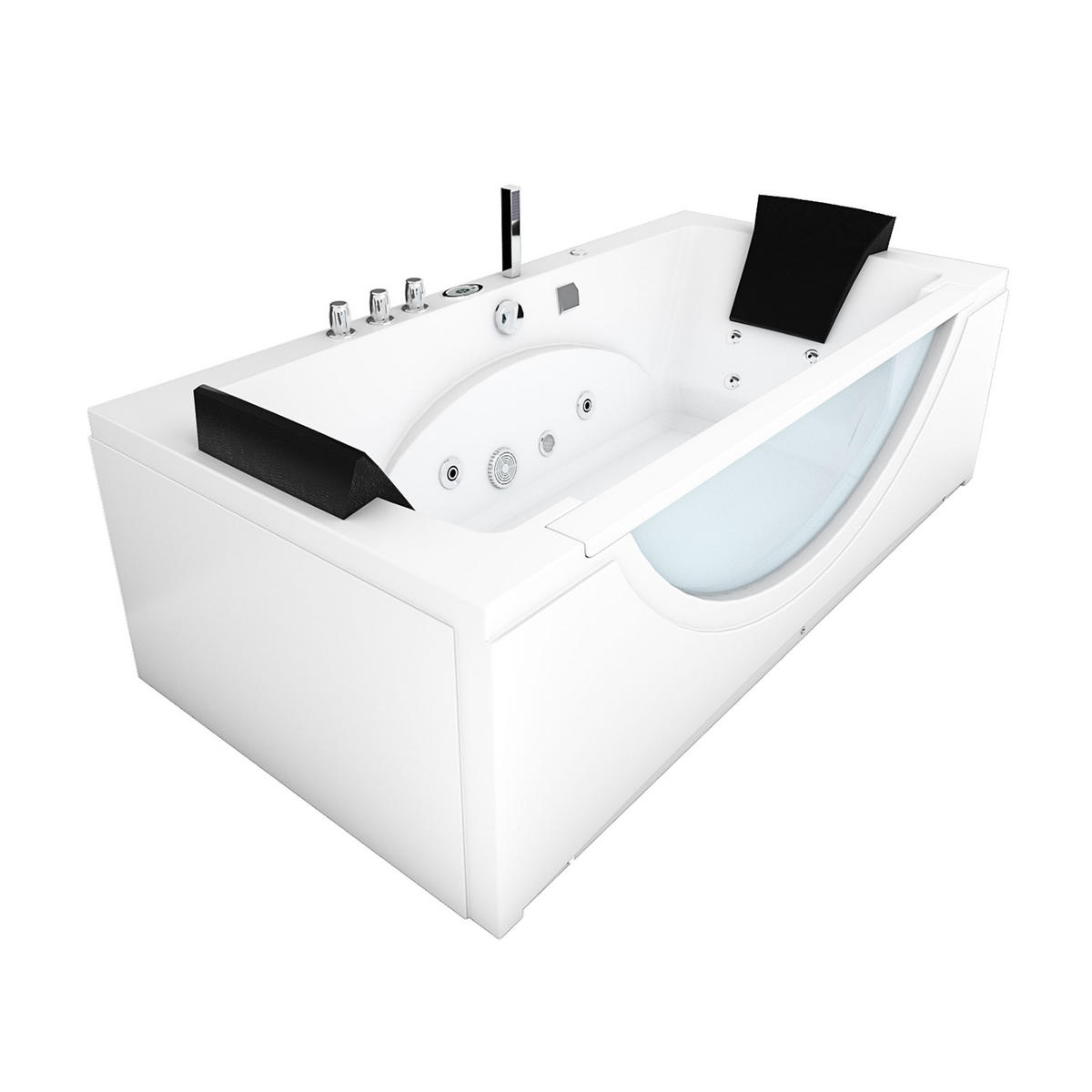 WHIRLPOOL Badewanne Eckwanne Wanne W81R-C 180x90cm - Weiß, Glas/Kunststoff (90/55/180cm) - AcquaVapore by Sandra Jentho
