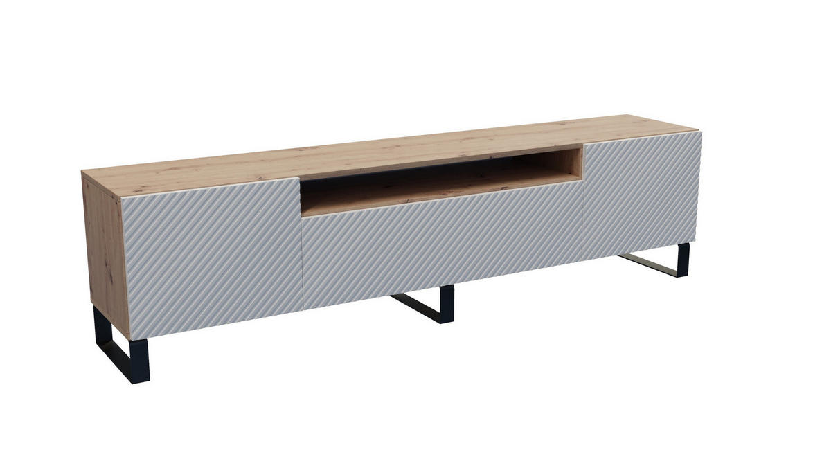 STOJACÍ TV STOLEK VAREN, 200/41/40 cm, dub Artisan - bílá/dub artisan, kompozitní dřevo (200/41/40cm) - MASSENO
