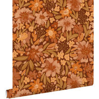 TAPETE Blumen 50 x 900 cm - Terracotta, Papier (50/900cm) - ESTAhome