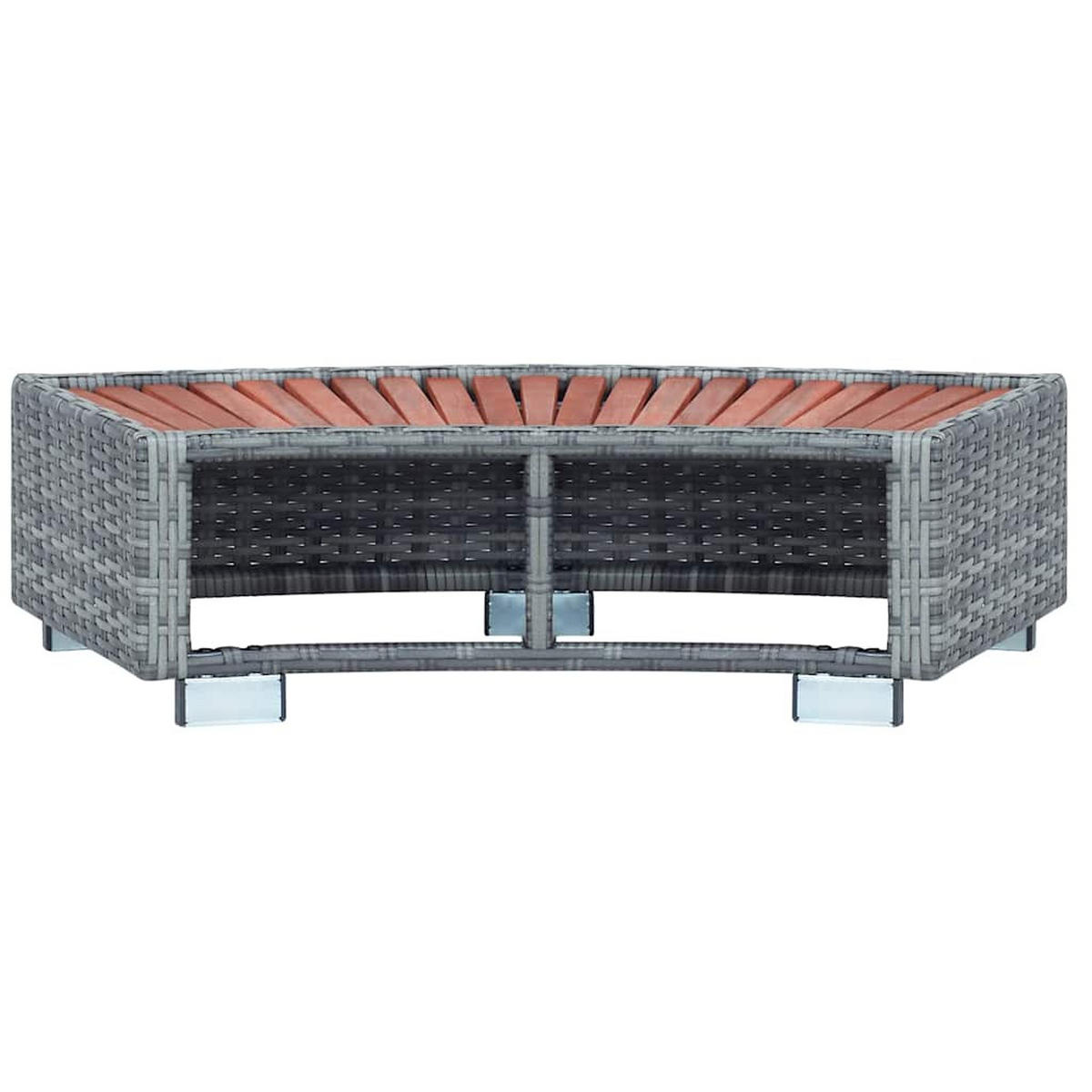 SPA-EINSTIEGSSTUFE Grau Poly Rattan 92/45/25 Cm - Grau, Kunststoff (45/25/92cm) - vidaXL