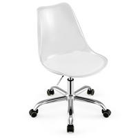 BÜROSTUHL mit Rollen höhenverstellbar transparent - Transparent, Leder (60/78/60cm) - COSTWAY