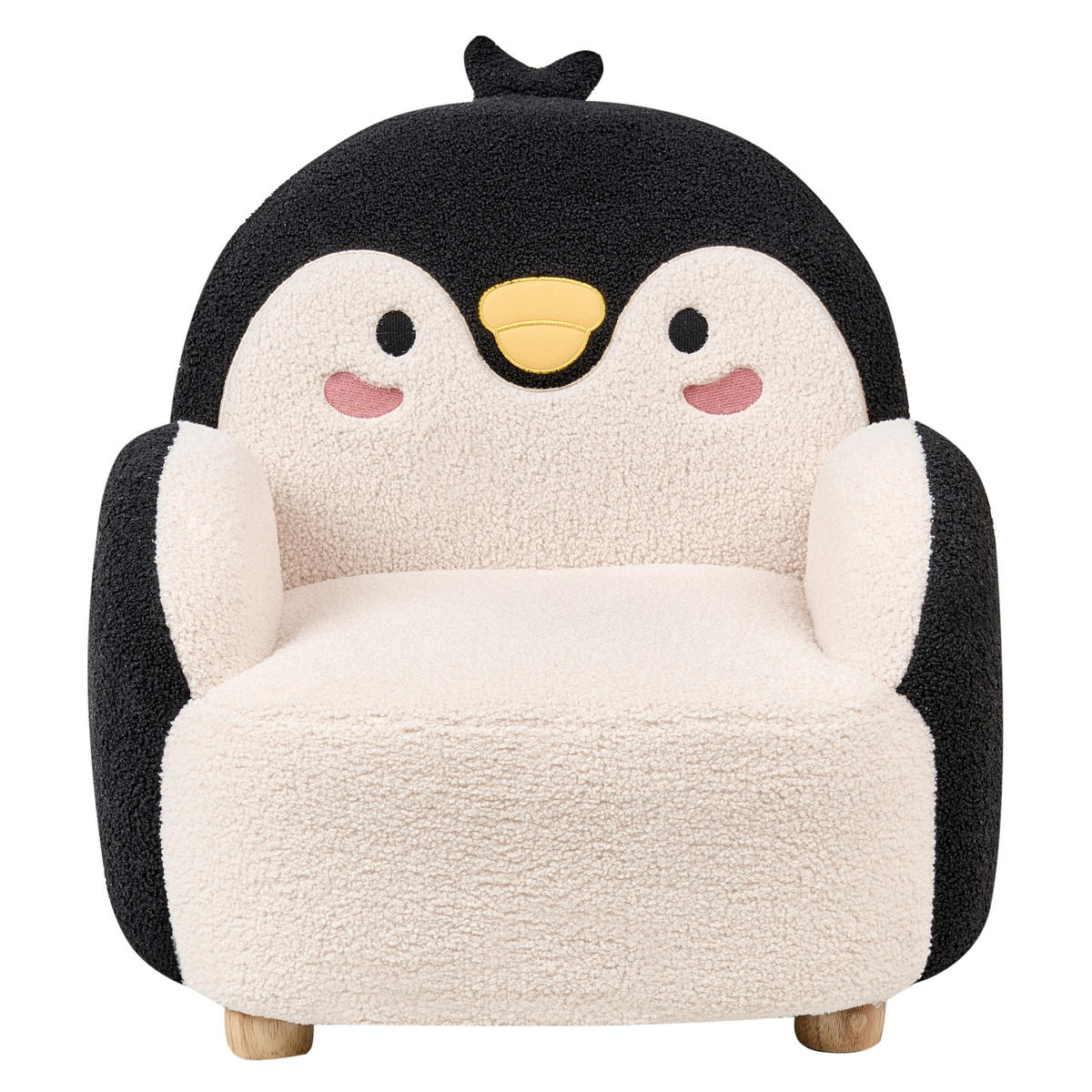 KINDERSESSEL Cremeweiß Fyn - Schwarz/Weiß, Textil (50/60/55cm) - Beliani