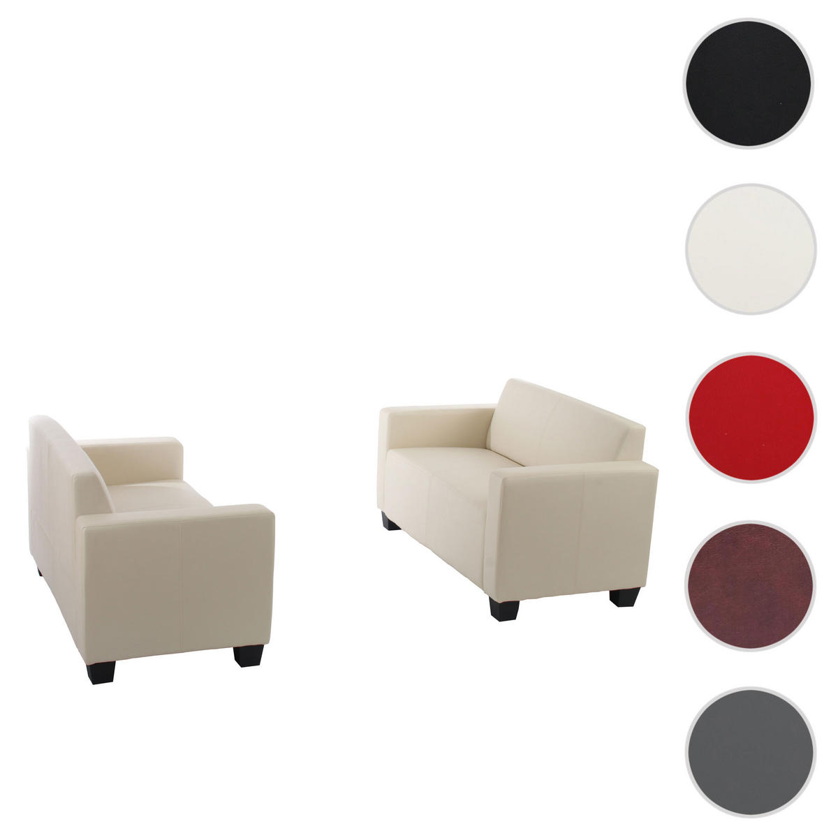 SOFA-GARNITUR Cremeweiß - Weiß, Textil (136/76/72cm) - MCW