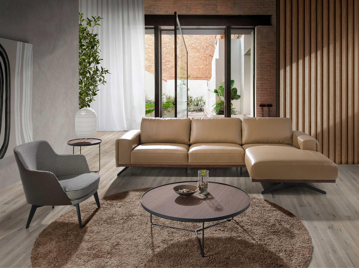 SESSEL Sessel aus schwarzem und weißem Stoff und schokoladenbraunem Öko-Leder 75/75/82 cm - Schwarz/Braun, Leder/Textil (75/82/75cm) - ANGEL CERDA