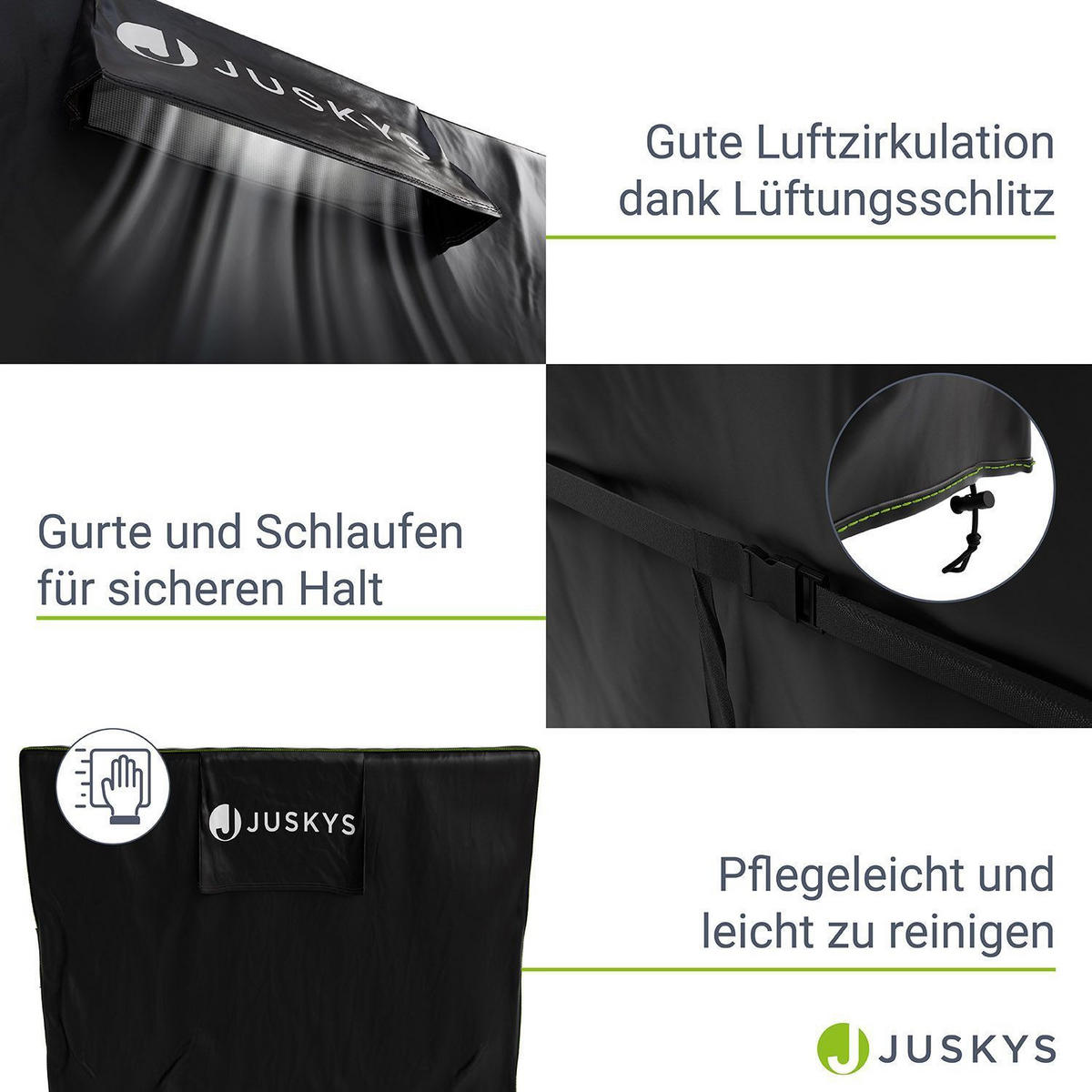 GARTENMÖBELABDECKUNG CoverSafe Pro schwarz - Schwarz, Kunststoff (95/75/170cm) - Juskys
