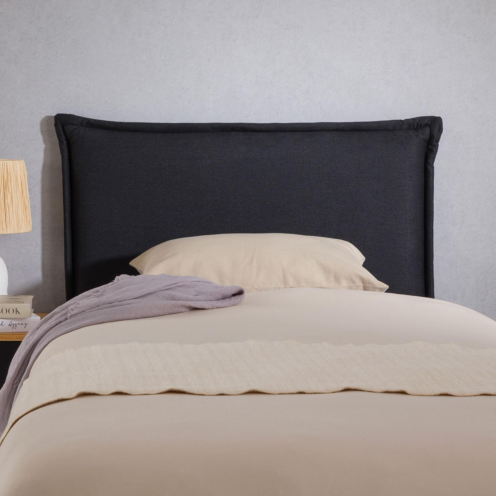 KOPFTEIL NERINA 90X190 CM - Schwarz, Textil (91/99/7cm) - IDIMEX