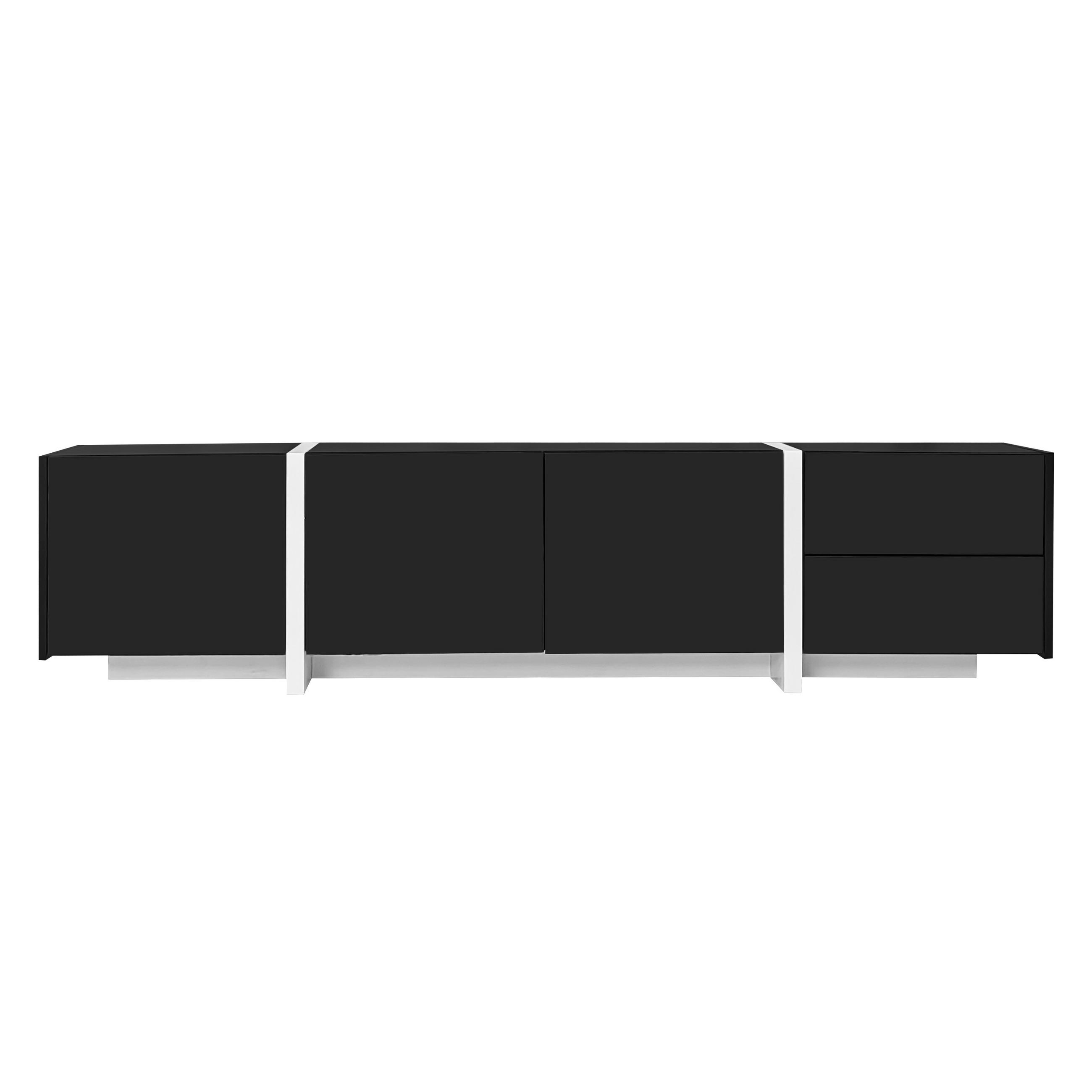 TV-LOWBOARD Schwarz-Weiß 170/30/39 cm - Schwarz, Holzwerkstoff (170/39/30cm) - PANGIVO