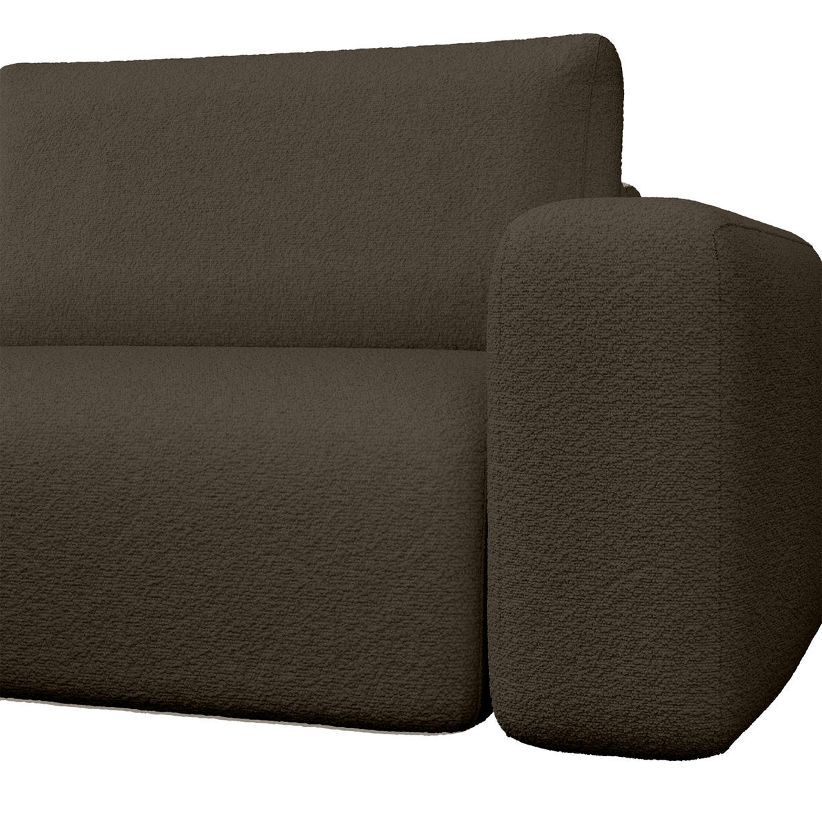 ECKSOFA TALW L MINI mit Schlaffunktion, Dunkelbraun - Dunkelbraun, Textil (257/148cm) - Fedve