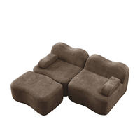 ECKSOFA DE-34348 2-Sitzer mit Wellenform Braun - Braun, Textil (167/192cm) - ComfortXL
