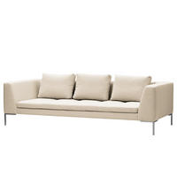 3-SITZER SOFA - Chromfarben/Beige, Textil/Metall (238/81/105cm) - home24