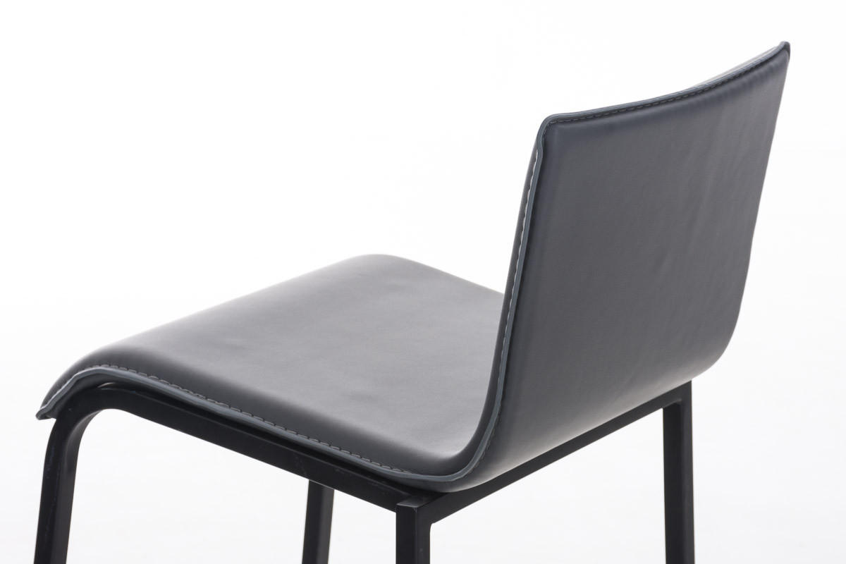 BARHOCKER Kelan Kunstleder Grau Schwarz - Grau, Leder (43/103/51cm) - DELUKE