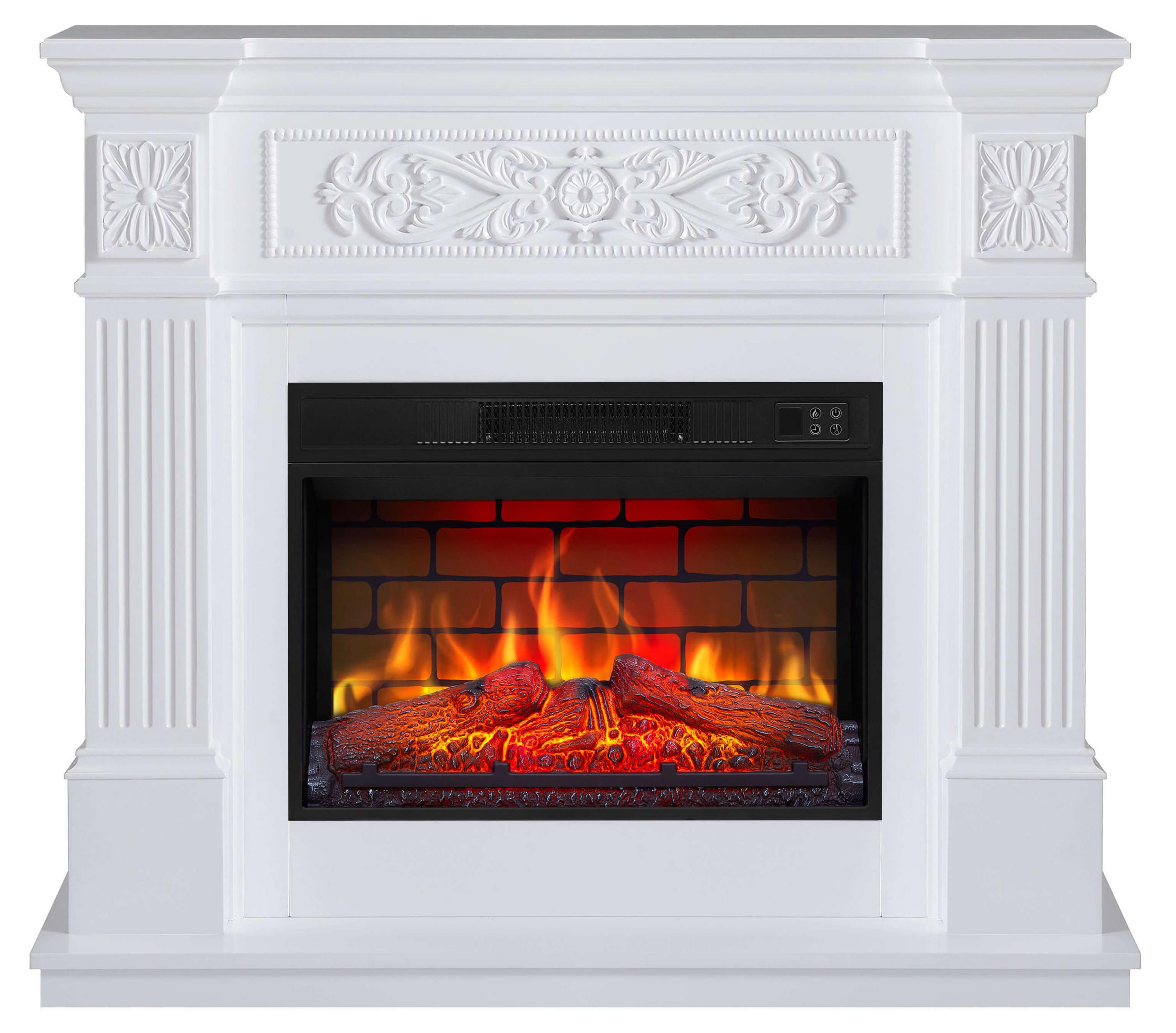 ELEKTROKAMIN Toscana AF23BS Weiß – Breite 96 cm, 3D-Flammeneffekt, LED-Beleuchtung, Heizfunktion - Weiß, Glas/Holzwerkstoff (106.6/92.5/37cm) - ArtiFlame