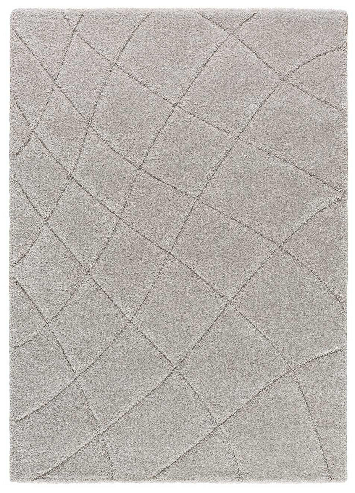 HOCHFLORTEPPICH Silber Molier 60/120 cm - Silberfarben, Naturmaterialien/Textil (60/120cm) - Atticgo