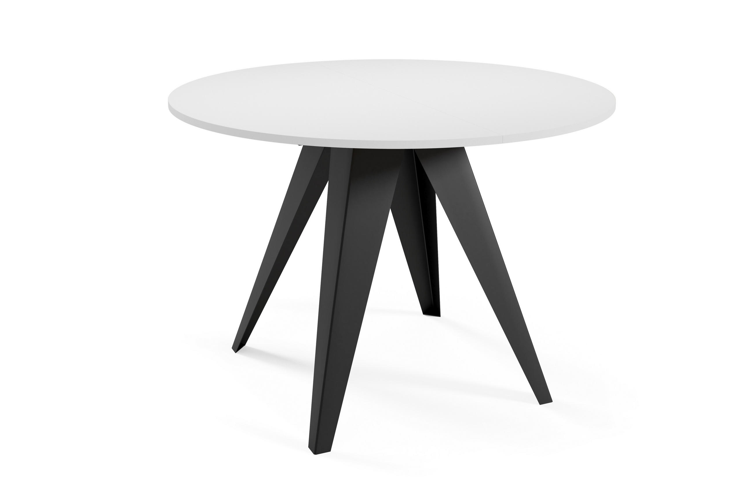 ESSTISCH Gerda - Schwarz/Weiß, Holzwerkstoff/Metall (90/90/76cm) - Meblini