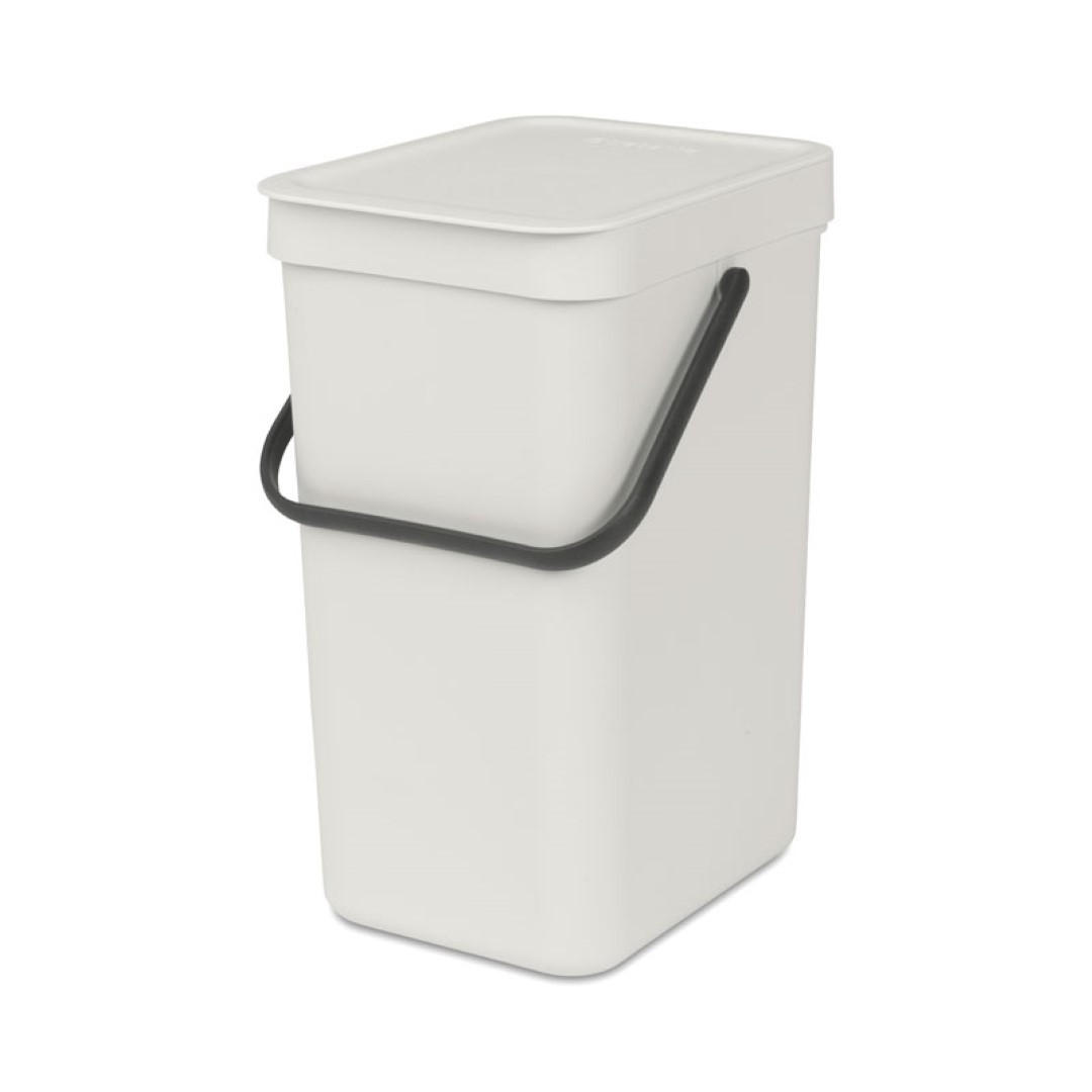 MÜLLEIMER Mit Stay Open Deckel 12 Liter 35 x 20 x 24,9 cm Kunststoff Hellgrau - Grau, Kunststoff (20/35/24.9cm) - PROREGAL