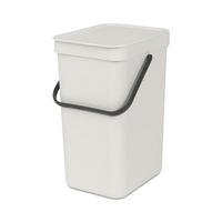 MÜLLEIMER Mit Stay Open Deckel 12 Liter 35 x 20 x 24,9 cm Kunststoff Hellgrau - Grau, Kunststoff (20/35/24.9cm) - PROREGAL