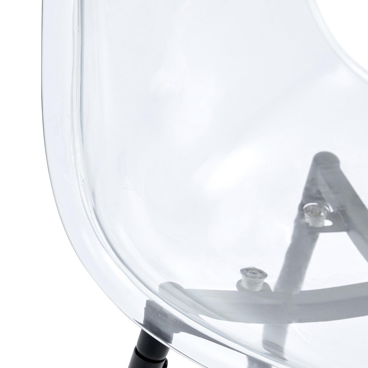 BARHOCKER Transparent mit Metallgestell - Schwarz, Kunststoff (45/102/51cm) - MIVRAY