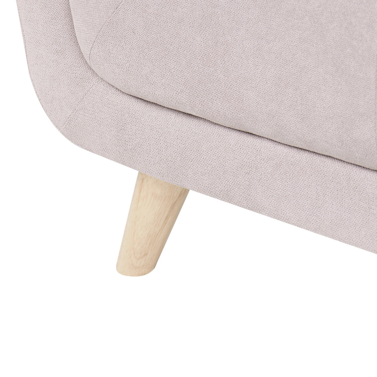 OTTOMANE Stoff Taupe Habo - Hellbraun, Textil (134/42/60cm) - Beliani
