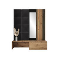 GARDEROBE Premium - Schwarz/Braun, Holzwerkstoff/Textil (172/205/42cm) - MIRJAN24
