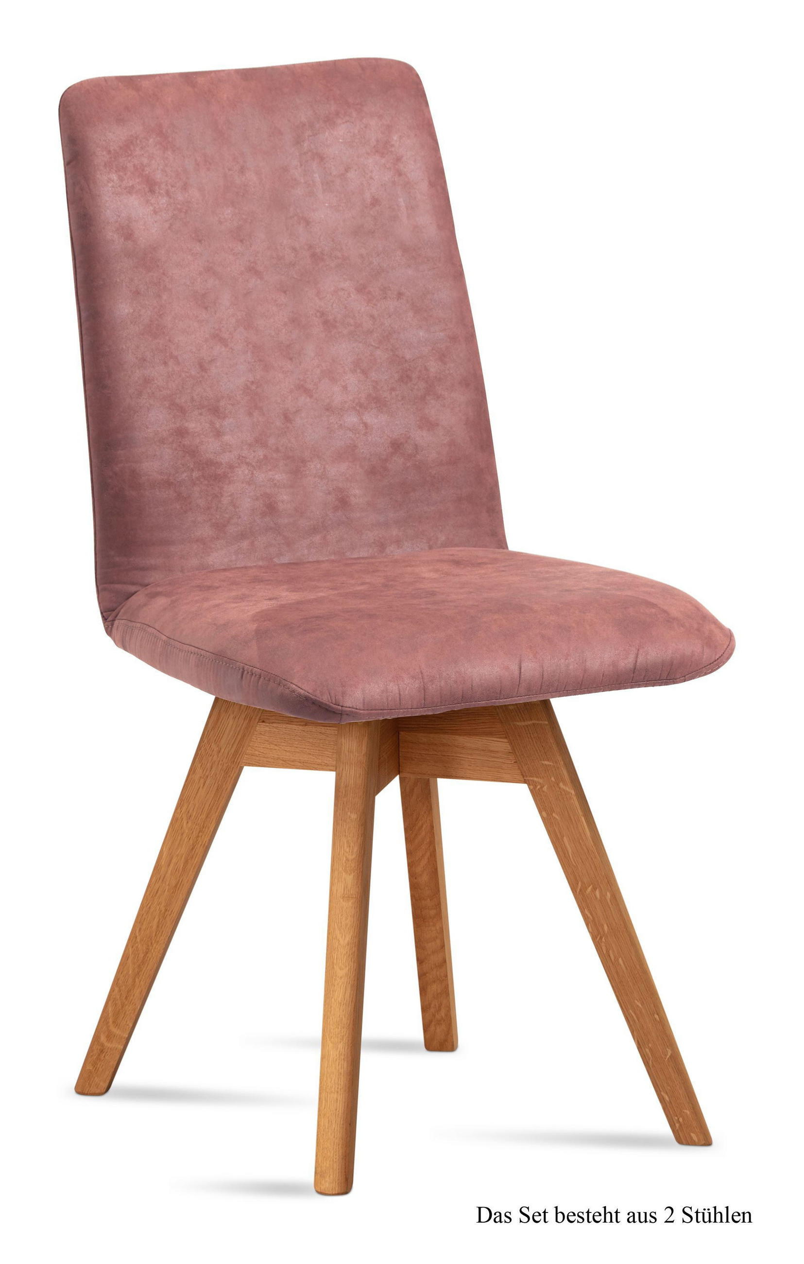 ESSZIMMERSTUHL drehbar (2er-Set) Donni 47x92x60 Eiche geölt/Rosewood - Eichefarben/Dunkelrosa, Kunststoff (60/92/47cm) - 58aufmkessel