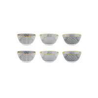 SCHALEN Pattern Ø12cm - 6er-Set - Eclipse - Grau, Keramik (12cm) - Björn