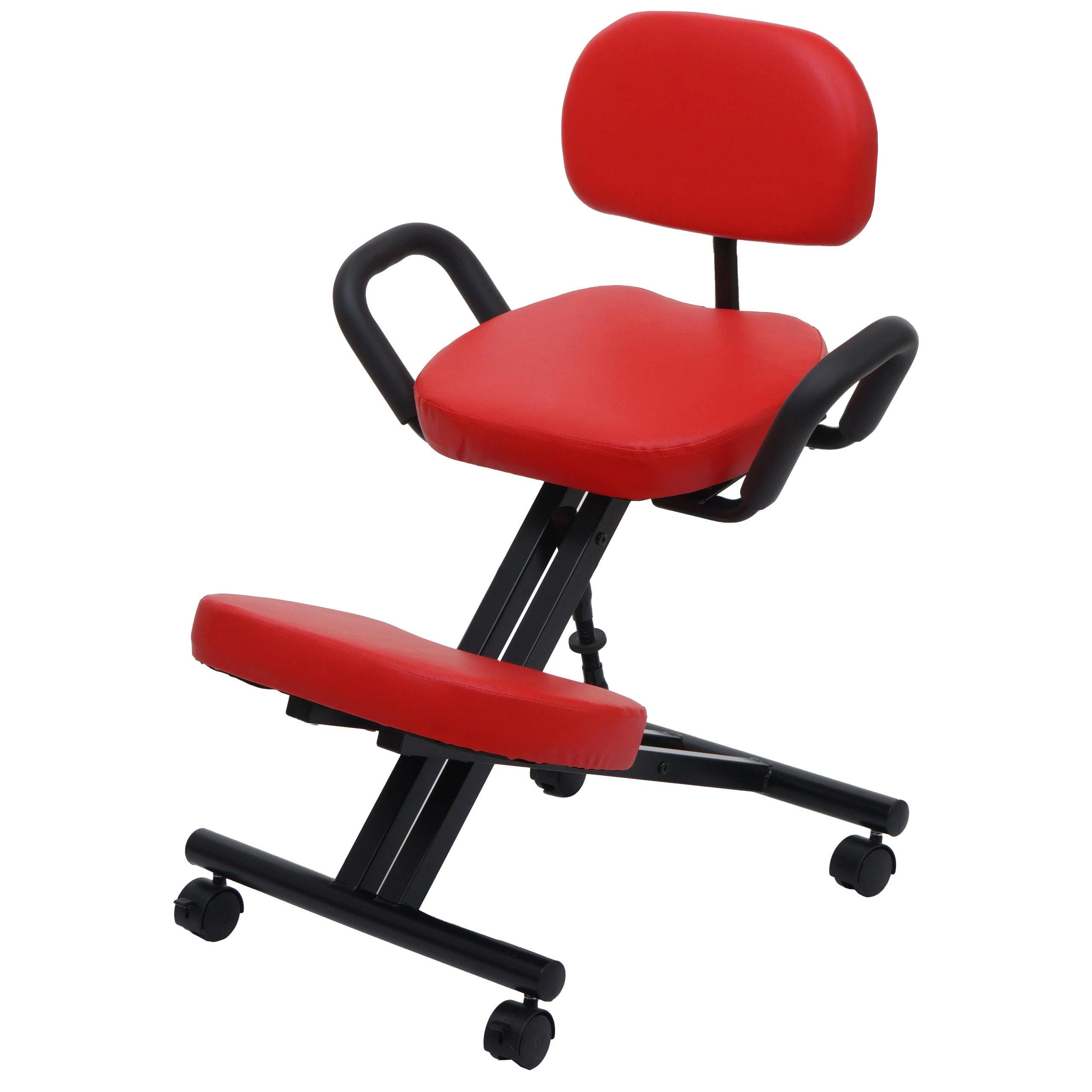 KNIESTUHL MIT RÜCKENLEHNE Rot - Rot, Kunststoff (65/93/72cm) - MCW