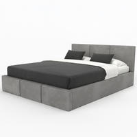 POLSTERBETT mit Stauraum Grau 120x200cm Kopfteil 88cm - Grau, Holzwerkstoff/Textil (120/200cm) - Muralo