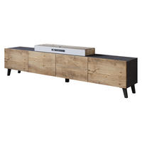 TV-LOWBOARD Phuket 190 - Schwarz/Braun, Holzwerkstoff/Kunststoff (190/40/32cm) - MIRJAN24