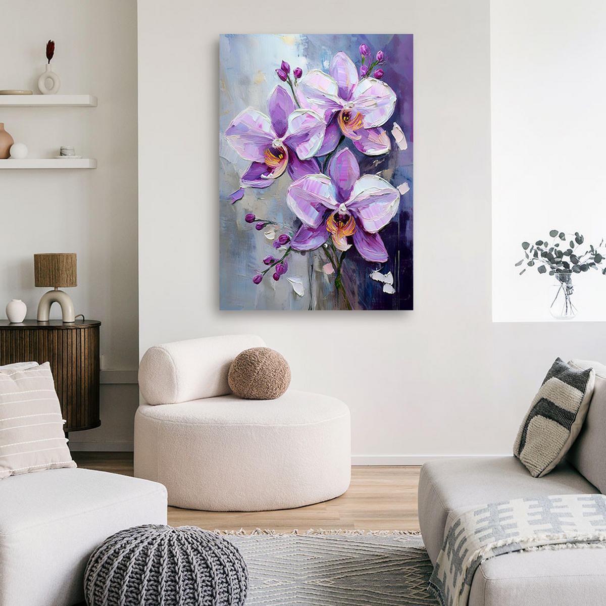 WANDBILD orchidee blüht lila - Lila, Textil (40/60cm) - Feeby