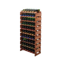 WEINREGAL VINOTECA FLEX PRO HxBxT 135x65x28cm 60 Flaschen auf 10 Ebenen Braun geölt - Braun, Holz (65/135/28cm) - PROREGAL
