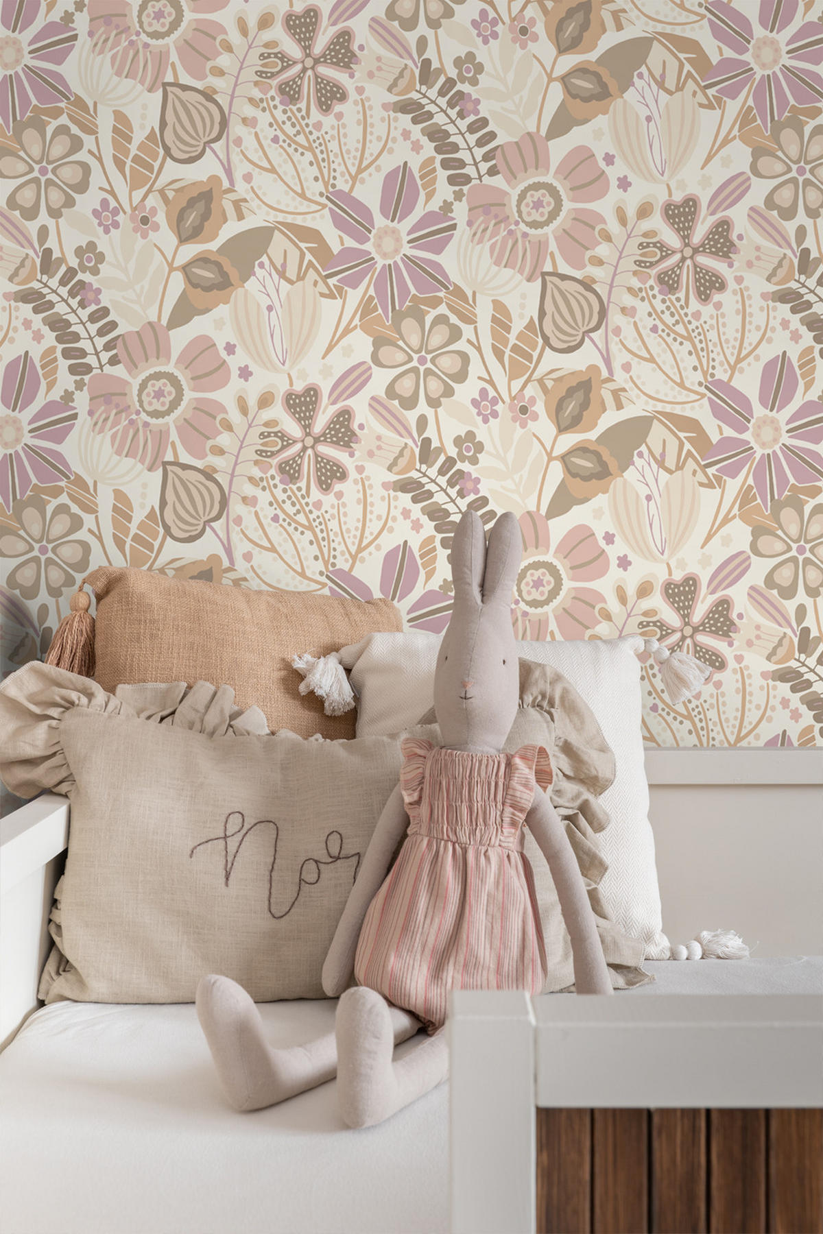 TAPETE Blumenmuster 53 cm x 10.05 m - Lila, Papier (53/1000cm) - ESTAhome