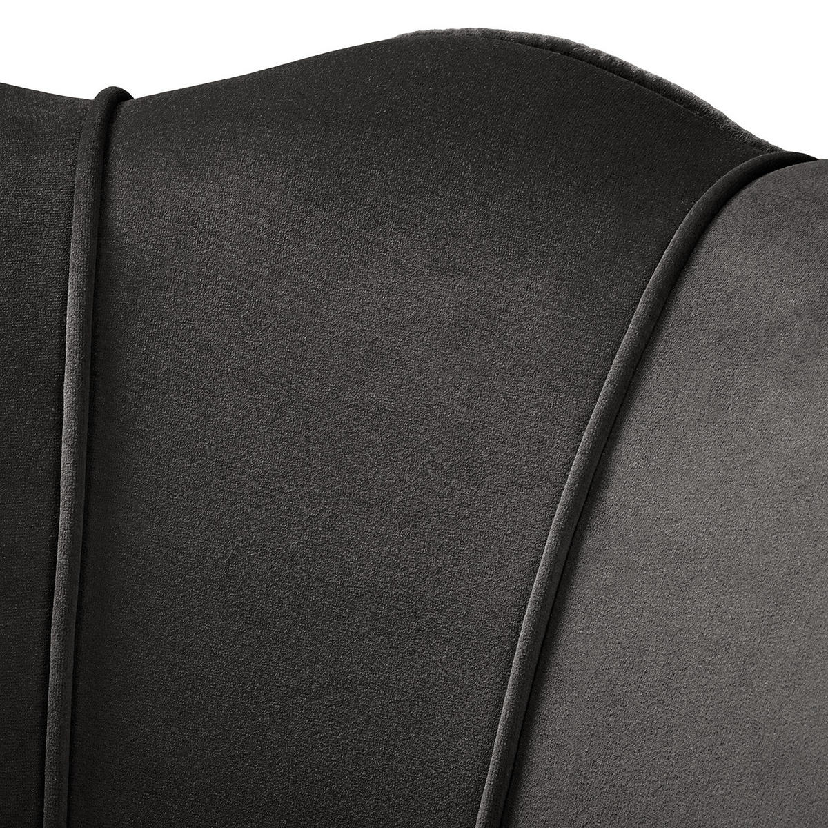 SESSEL - Samt, Füße Dunkel - Dunkelbraun/Grau, Birkenholz/Textil (75/74/75cm) - home24