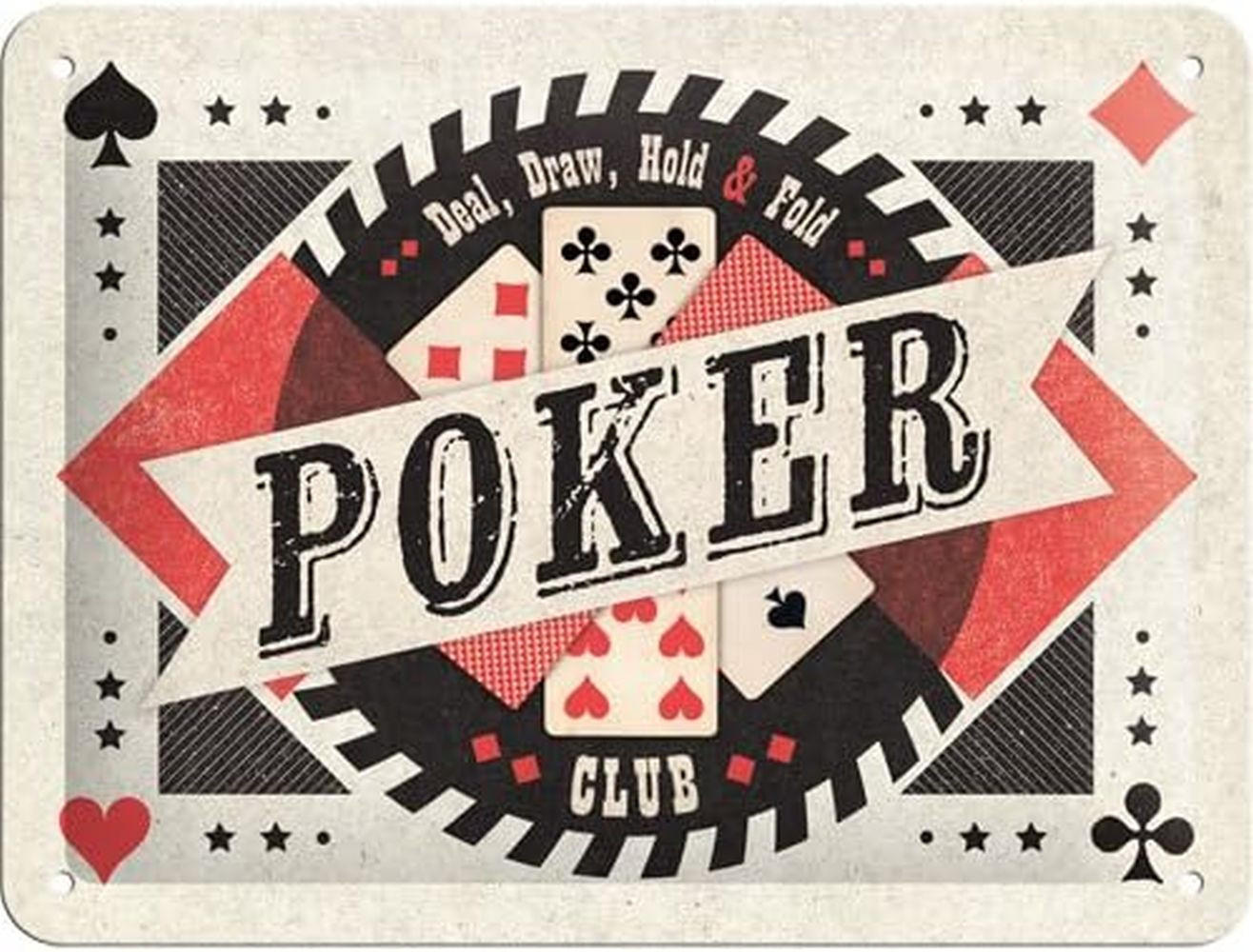 BLECHSCHILD 15/20 cm Open Bar Poker Club - Multicolor, Metall (20/15/0.5cm) - Nostalgic-Art